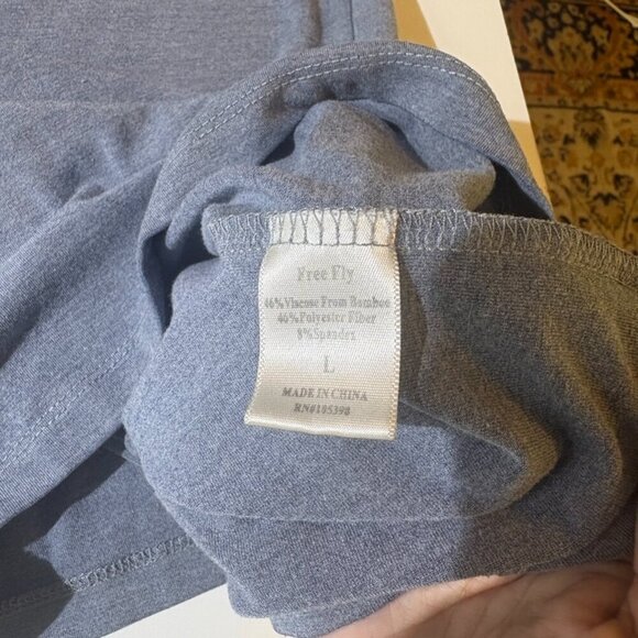 Free Fly Apparel Bamboo Long Sleeve Henley Tee Shirt Men’s Size L Outdoor Blue - Picture 5 of 8